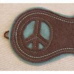 Felt Cuff Peace - Brown And Turquoise Wrist..