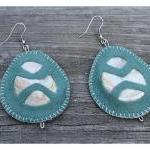 Shell And Felt Earrings - Completely Hand Made.